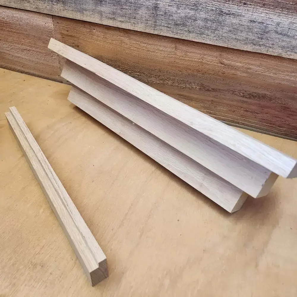 Custom Wooden Unfinished Pair of Shelves with French Cleat